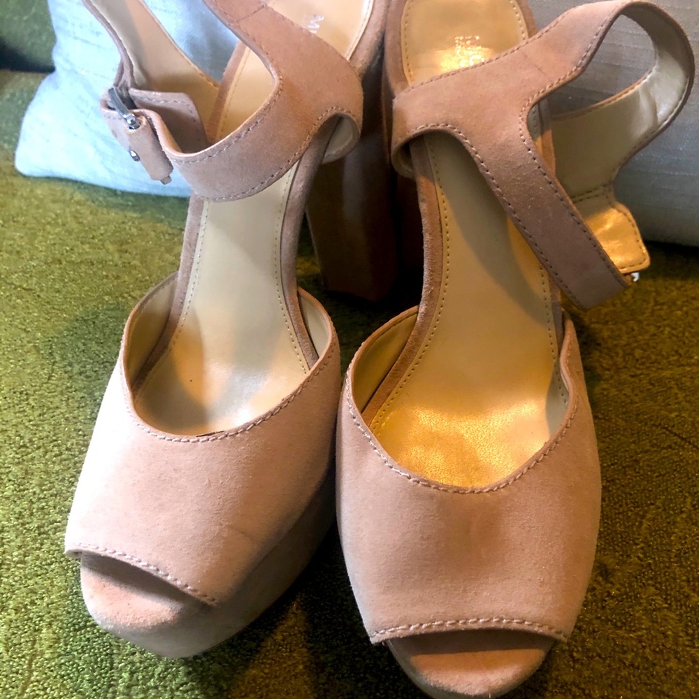 Michael Kors Cream Suede Platform Heels